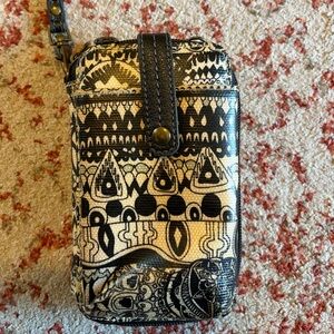 Patterned Black and White Phone Pouch/Wallet